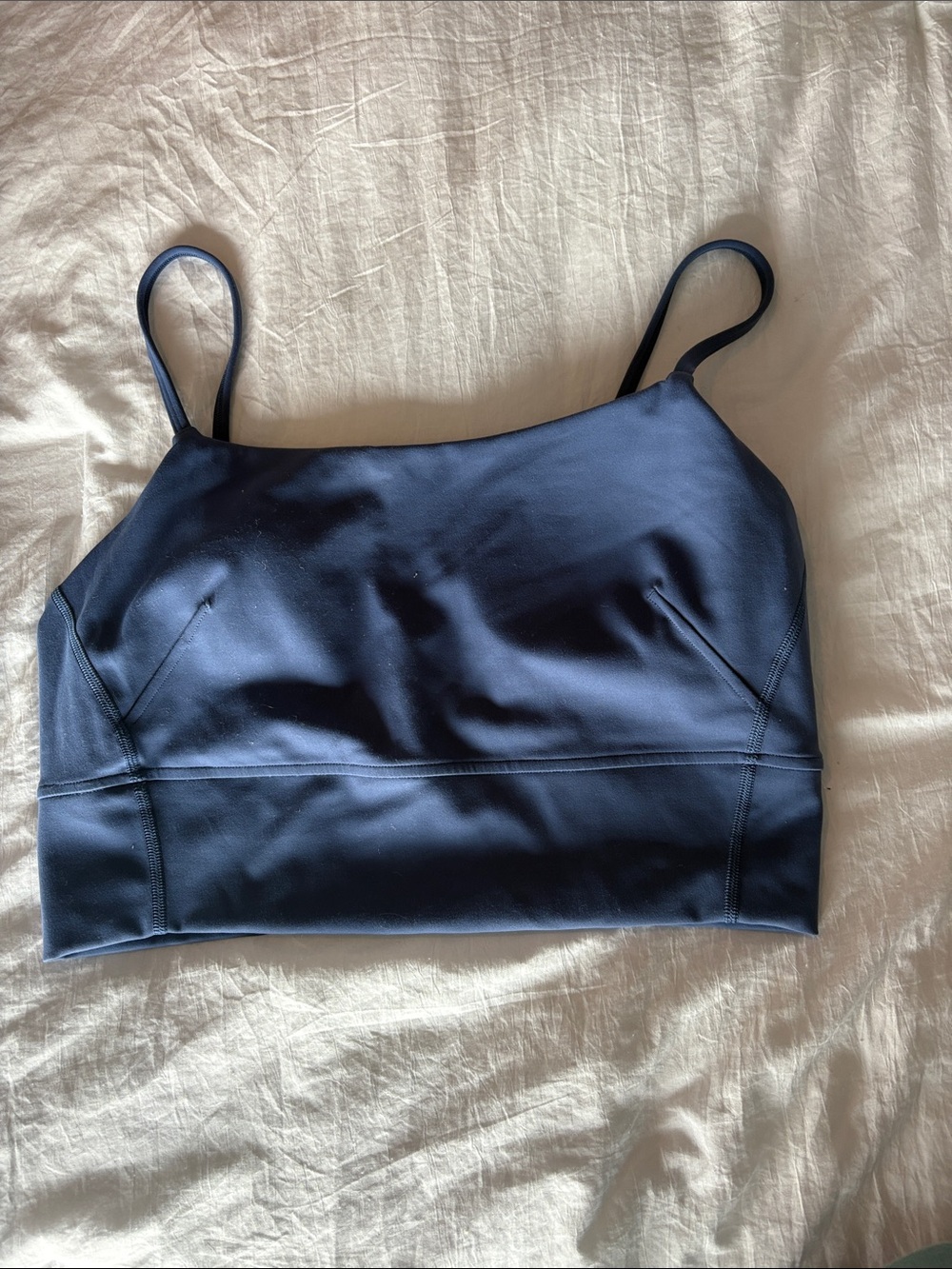 Lululemon Wudner Train Bra/Tank Size10 Navy Blue Cropped Tank Top